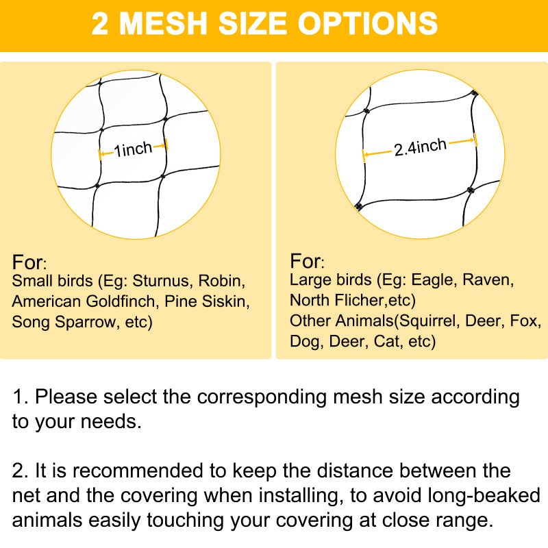 BSTPCOO Nylon Bird Netting 50'x50' with 2.4" Square Mesh Hawk Net for Chicken Run, Poultry Netting Aviary Nets Garden Bird Net for Chicken Coop Nettings Roof Hawk Proof - Image 3